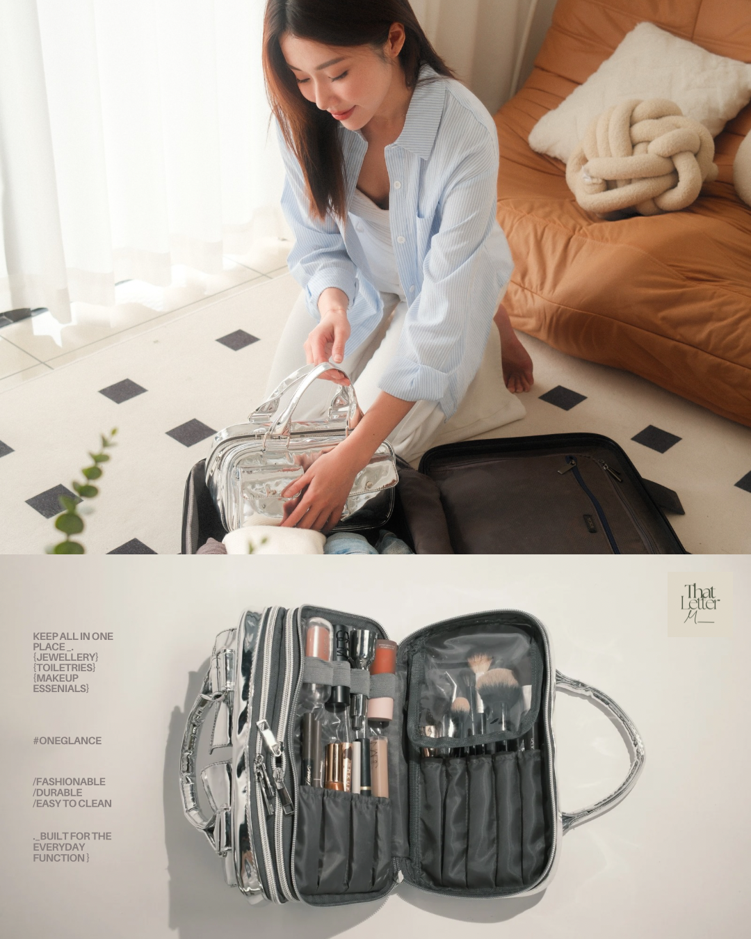 That Letter M Executive Essentials Cosmetics & Jewellery Bag